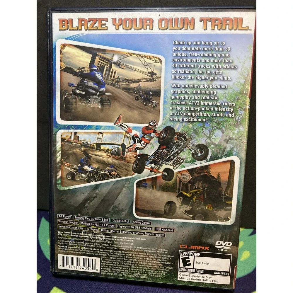 ATV Offroad Fury 3 (Sony PlayStation 2, 2004) PS2 No Manual